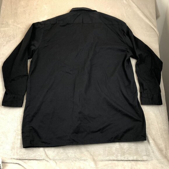 Dickies Mens Button Up Work Shirt Size 2XT Black Long Sleeve Pockets Classic - Picture 8 of 9